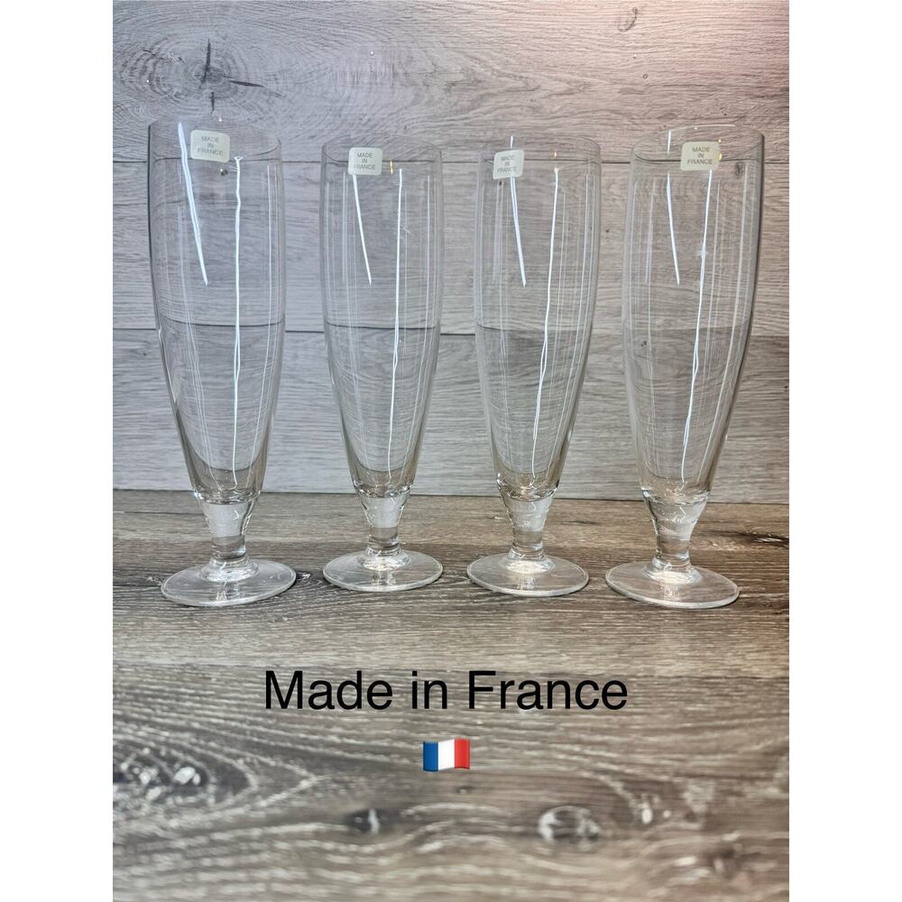 Vintage Arc France 9.5” Stemware Toasting Wine Champagne Glasses ~Set Of 4